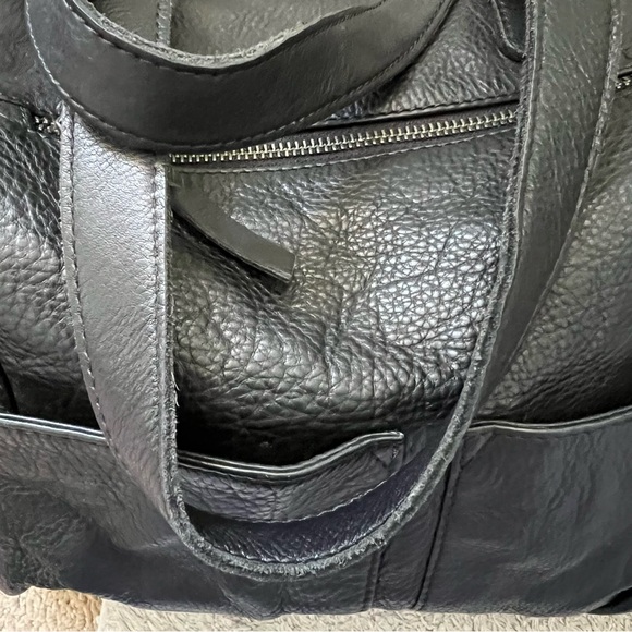 Rock paper scissors leather tote bag - Picture 6 of 11